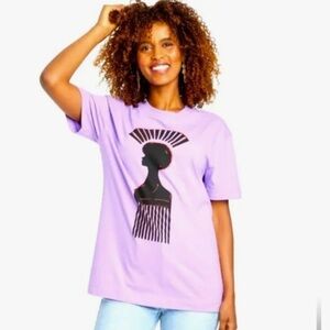 Afro-Pick Person | Black history month // Lavender Graphic Women's Top